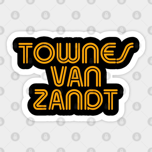 Townes Van Zandt - Retro City Typography Fan Art Sticker by darklordpug